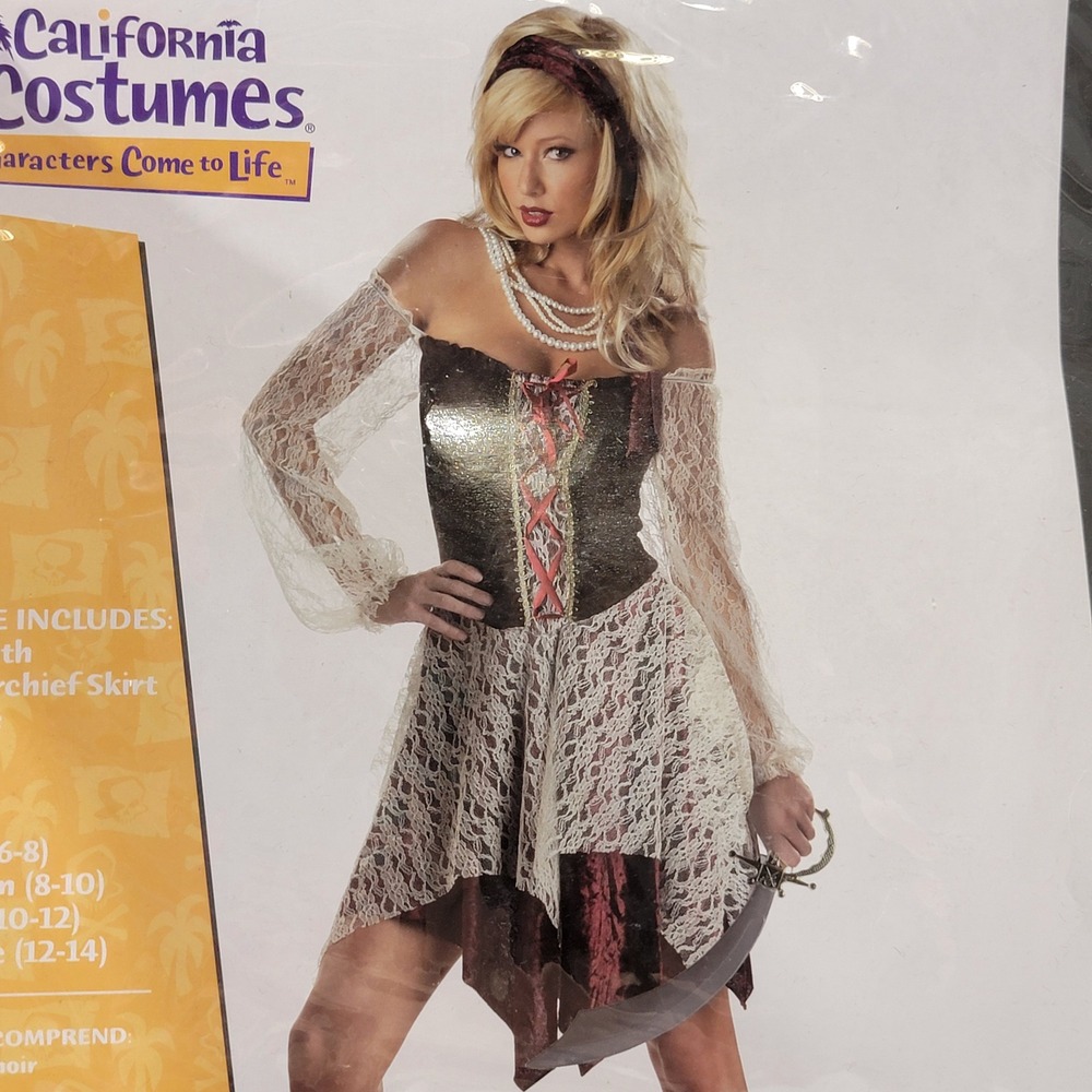 California Costumes South Seas Siren Pirate Costume Dress Set Womens Small 6-8